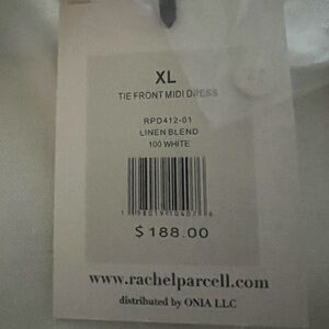 Rachel Parcell White Tie Front Midi Dress